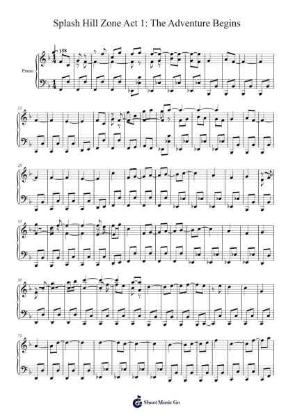 Splash Hill Zone Act 1: The Adventure Begins Sheet Music by Jun Senoue-Arr.Birwylde