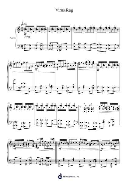 Virus Rag 楽譜 by Cameron Lee Simpson-Arr.Wolfnid Bronbooth