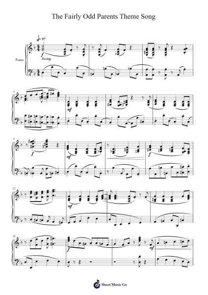 The Fairly Odd Parents Theme Song Sheet Music by Ron Jones/Butch Hartman-Arr.Raelo