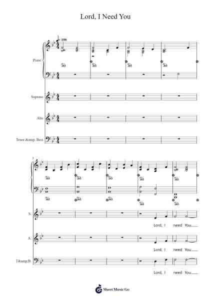 Lord, I Need You Sheet Music by Ira Katriel Nunag-Arr.Agsean