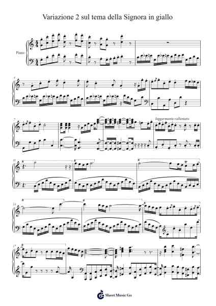 Variazione 2 sul tema della Signora in giallo Sheet Music by John Addison-Arr.Junegia Wato