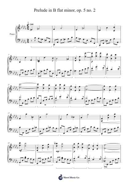 Prelude in B-flat Minor, Op. 5 No. 2 Sheet Music by Ian Lee-Arr.Blandel