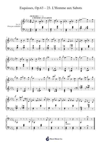 Esquisses, Op.63: No. 23. L'Homme aux Sabots Sheet Music by Charles-Valentin Alkan-Arr.Cocroft Blairkins
