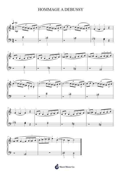 HOMMAGE A DEBUSSY Sheet Music by Jean-Marc Allerme-Arr.Priestvy