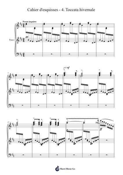 Cahier d'esquisses, 4. Toccata hivernale Sheet Music by Hiroyuki SAEKI-Arr.Stechill Argale
