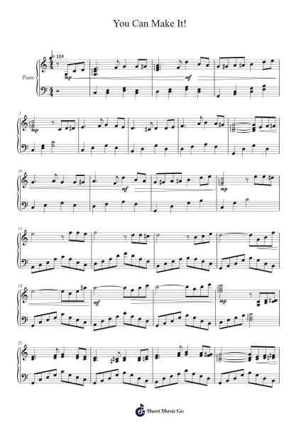 You Can Make It! Sheet Music by Masao Aichi-Arr.Hartecam Thodoreboyle