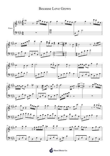 Because Love Grows Sheet Music by undefined-Arr.Childvian Petsibyl