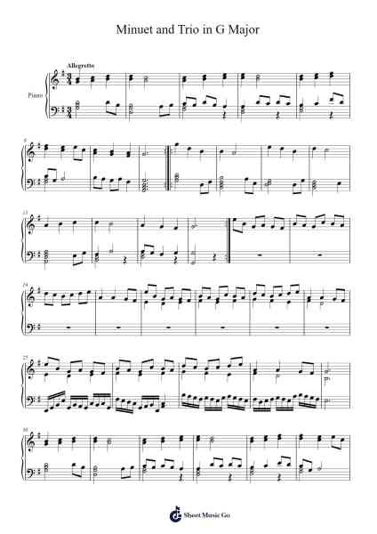 Minuet and Trio in G Major Sheet Music by Jerpy-Arr.Brandwight Gillget