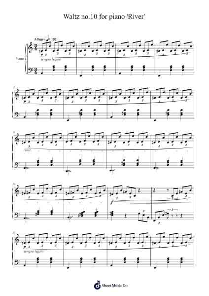 Waltz No. 10 "River" Sheet Music by 신비-Arr.Grifgins