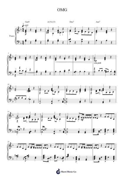 OMG Sheet Music by NewJeans-Arr.Yetjeames Sailsdia