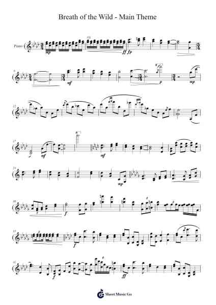 Breath of the Wild - Main Theme Sheet Music by Manaka Kataoka-Arr.Francesphrey Faholmes