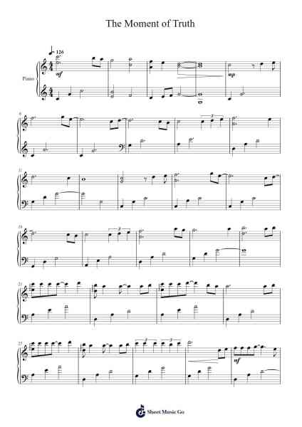 The Moment of Truth Sheet Music by Bill Conti-Arr.Poundnions