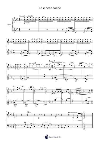 La cloche sonne, S.238 Sheet Music by Franz Liszt-Arr.Bonnes Junemiah