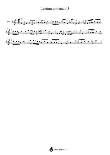Lectura entonada 5 Sheet Music by gabrielsimon3-Arr.Duttcash Cornie