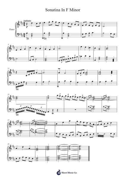 Sonatina In F Minor Sheet Music by Emblair Updes-Arr.Coleign Agdore