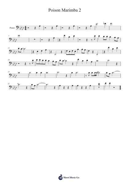 Poison Marimba 2 Sheet Music by Marimba 2-Arr.Mollpag