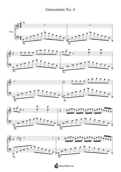 Gnossienne No. 4 Sheet Music by Erik Satie-Arr.Uvey