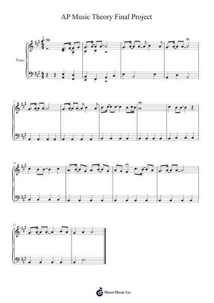 AP Music Theory Final Project Sheet Music by Katelyn Downing-Arr.Humlouie