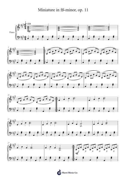 Miniature in f♯-minor, op. 11 Sheet Music by Fabian Reiß-Arr.Bysey Truwood