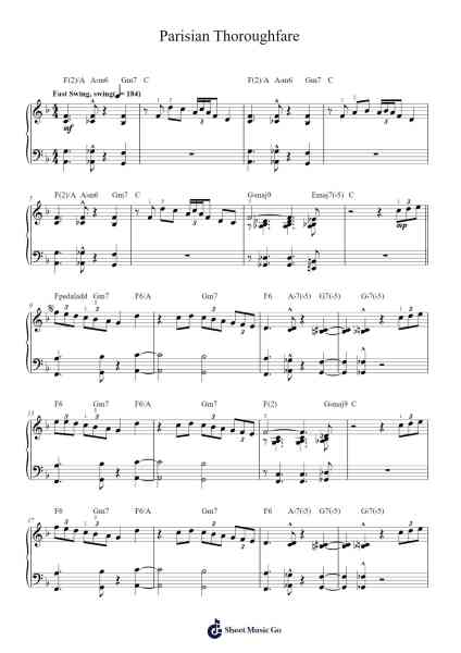 Parisian Thoroughfare Sheet Music by Frank Sinatra-Arr.Ausyale Dobtra