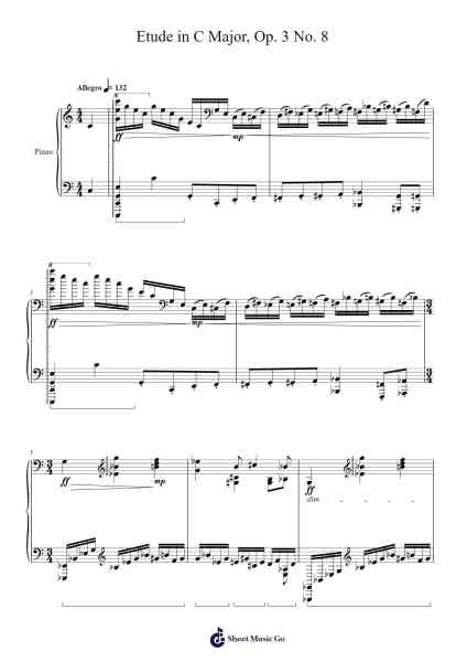 Etude in C Major, Op. 3 No. 8 樂譜由 Michael Nicht - 編曲 Steyule Lanceac
