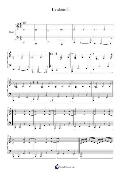 Le chemin Sheet Music by Kyo-Arr.Yalegus