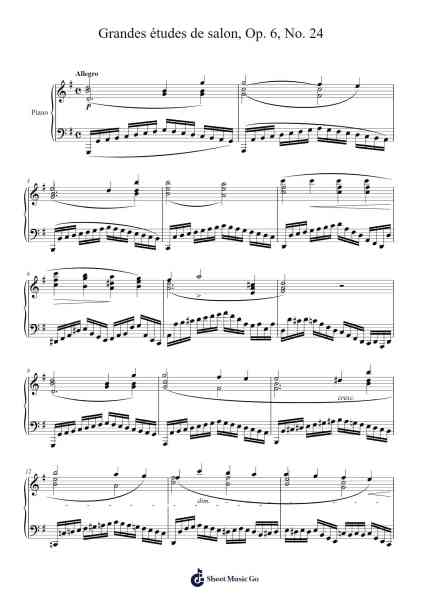 Grandes études de salon, Op. 6, No. 24 Sheet Music by Carl Czerny-Arr.Wanje Phoefra