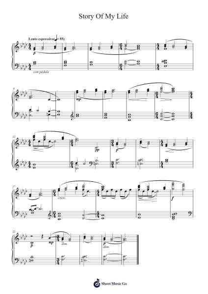 Story Of My Life Sheet Music by John Lunn-Arr.Maglius
