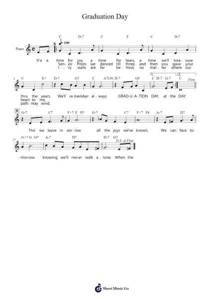 Graduation Day Sheet Music by The Beach Boys/The Four Freshmen-Arr.Bradfred Copsweet