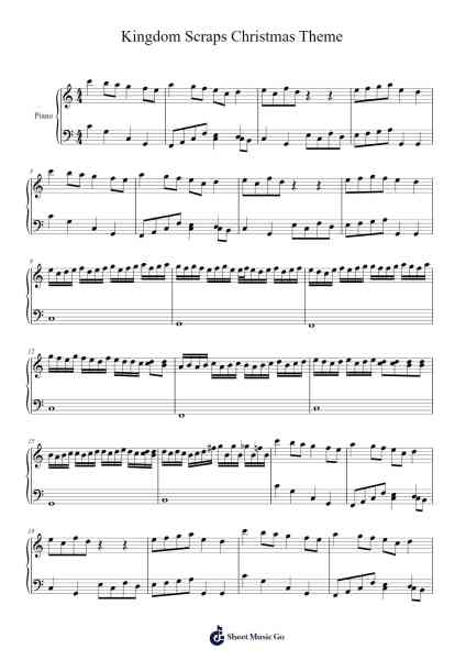 Kingdom Scraps Christmas Theme Sheet Music by Arthur Riddle-Arr.Sweetxe Goldthune