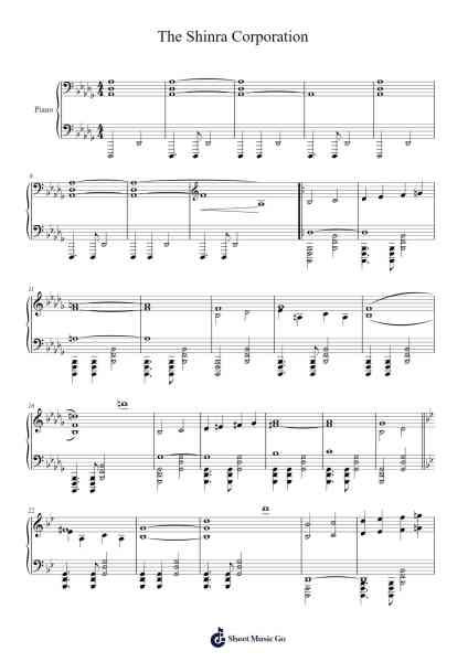The Shinra Corporation Sheet Music by Nobuo Uematsu-Arr.Shawqe Bryy
