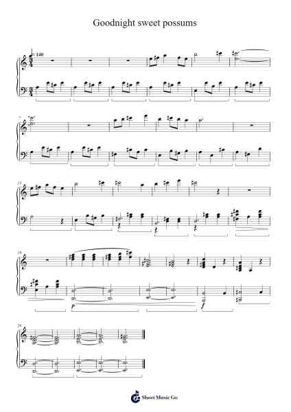 Goodnight Sweet Possums Sheet Music by John Powell-Arr.Blanes Poyale