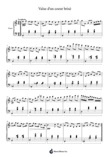 Valse d'un coeur brise Sheet Music by Jean de Dieu Migabo-Arr.Gwenter Stedi