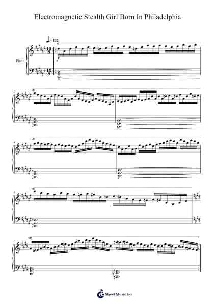 Electromagnetic Stealth Girl Born In Philadelphia Sheet Music by Camellia/Nanahira-Arr.Broreen Montlyle