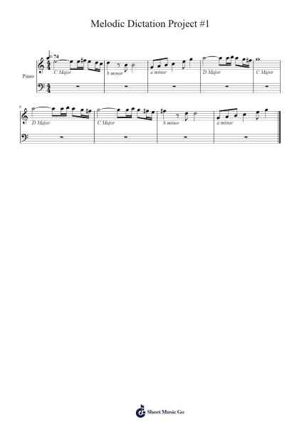 Melodic Dictation Project #1 Sheet Music by joethehoboapp1-Arr.Wolian
