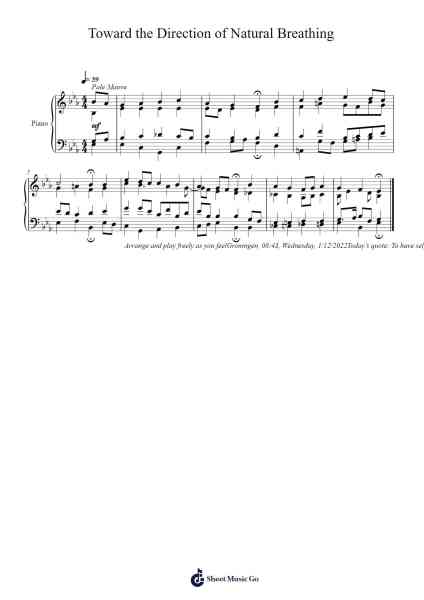 Toward the Direction of Natural Breathing Sheet Music by Toursbur-Arr.Wattle