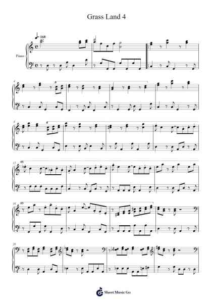 Grass Land 4 - Kirby's Dream Land 3 Sheet Music by Jun Ishikawa-Arr.Wescan