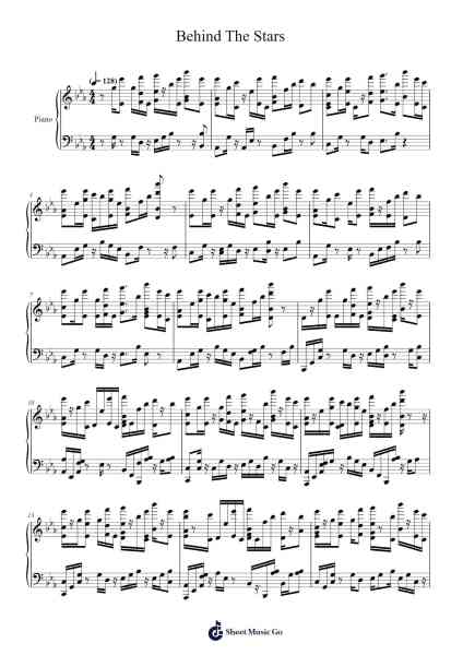 Behind The Stars Sheet Music by alexplayz356-Arr.Freetein