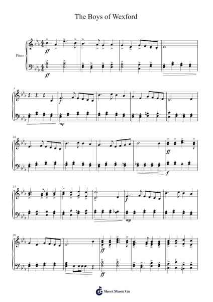 The Boys of Wexford Sheet Music by Misc Traditional-Arr.Horncie Shapole