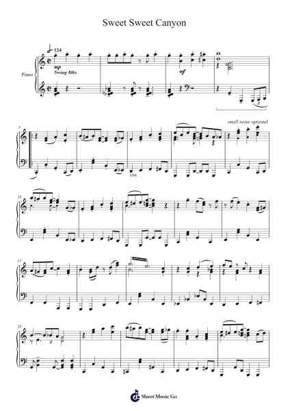 Sweet Sweet Canyon Sheet Music by Ryo Nagamatsu-Arr.Joeswift Mcyves