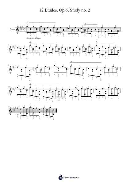 12 Etudes, Op. 6 - Study No. 2 Sheet Music by Fernando Sor-Arr.Rexlin Clachad