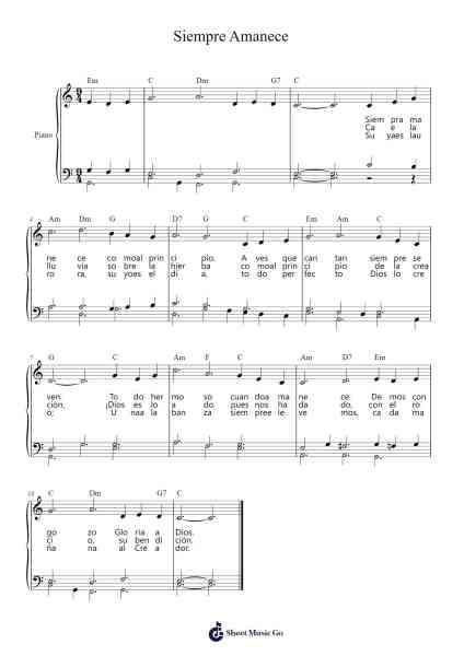 Siempre Amanece Sheet Music by Trad. Gaélica-Arr.Shellay