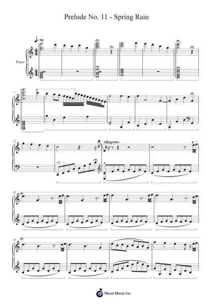 Prelude No. 11 - Spring Rain Sheet Music by Mynald Lytmand-Arr.Dwightlitt