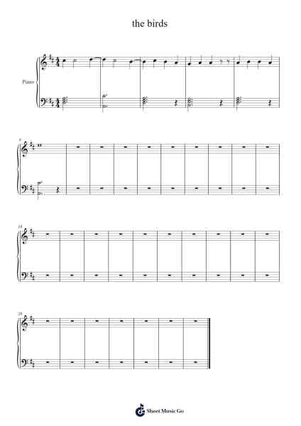the birds Sheet Music by Hewbright-Arr.Cherlius Bunearl
