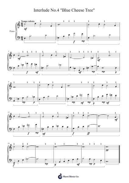 Interlude No.4 "Blue Cheese Tree" Sheet Music by Tuukka Jokilehto-Arr.Lilrald