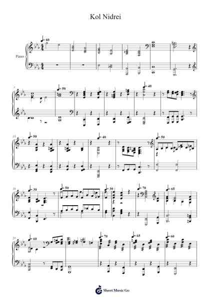 Kol Nidrei Sheet Music by Max Bruch-Arr.Invy