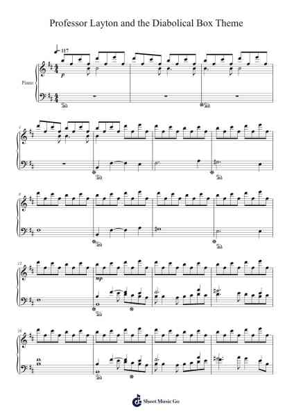 Professor Layton and the Diabolical Box Theme Sheet Music by Tomohito Nishiura-Arr.Caerwood Belch