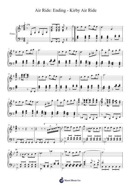 Air Ride: Ending - Kirby Air Ride Sheet Music by Konami Sound Staff-Arr.Linee Bushsopp
