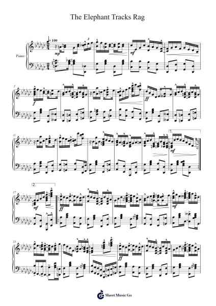 The Elephant Tracks Rag Sheet Music by Ragtime Cam-Arr.Montor