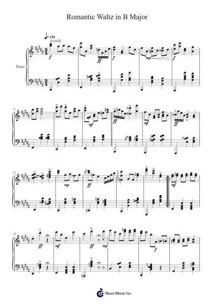 Romantic Waltz in B Major Sheet Music by srice211-Arr.Birdco Osnel